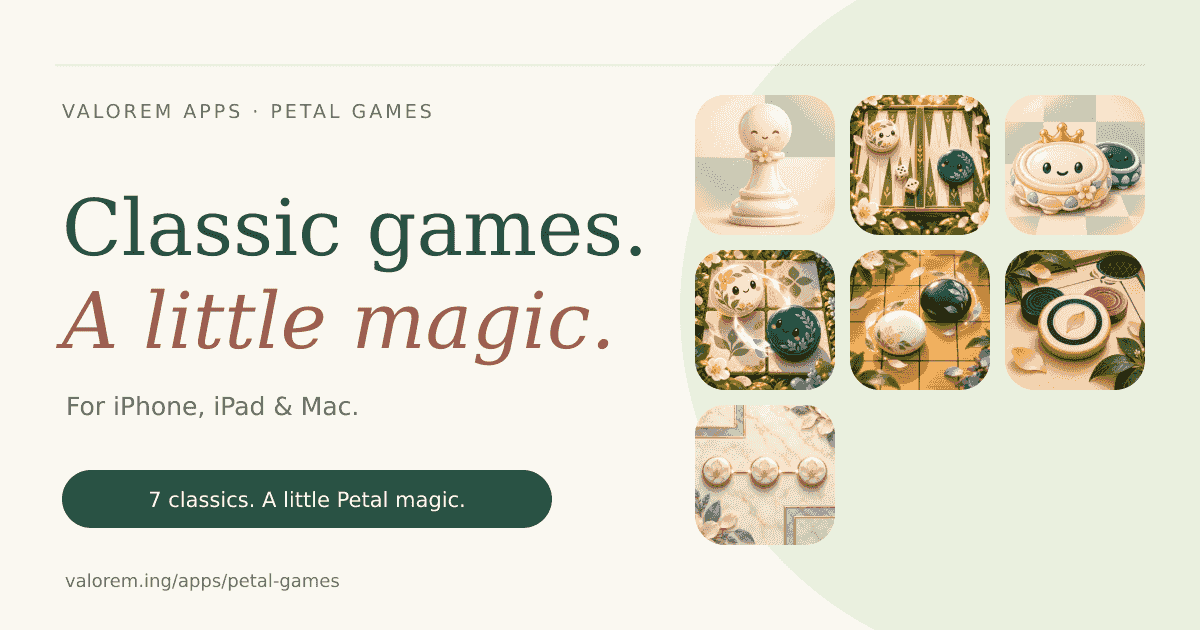 [Pawnpetal + Reversipetal] - Two small iOS/macOS board games for quick chess and Reversi matches - F