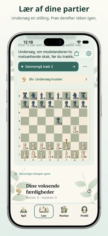 Pawnpetal Chess: Gennemgå en stilling, og øv idéen