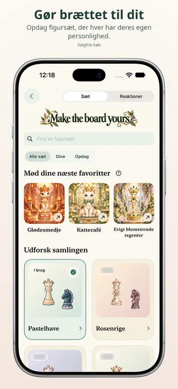 Pawnpetal Chess: Figursæt og valgfri udformning