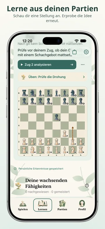 Pawnpetal Chess: Eine Stellung ansehen und die Idee üben