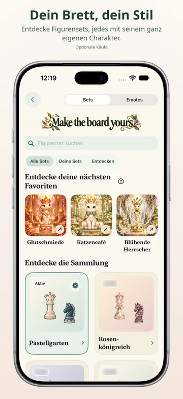 Pawnpetal Chess: Figurensets und Gestaltungsmöglichkeiten
