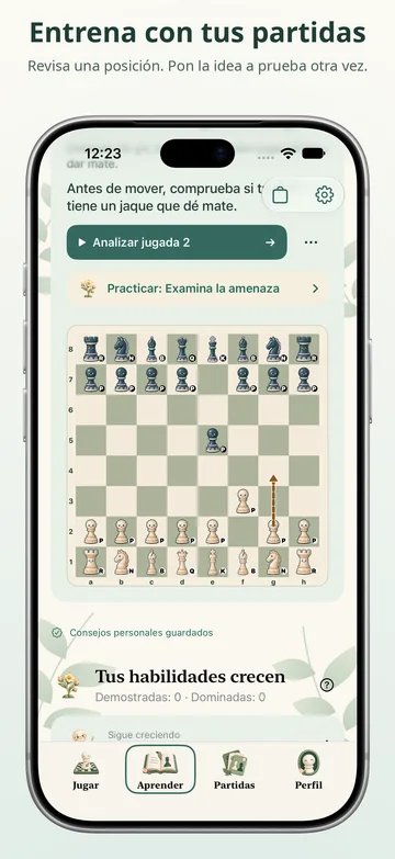 Pawnpetal Chess: Revisa una posición y practica la idea
