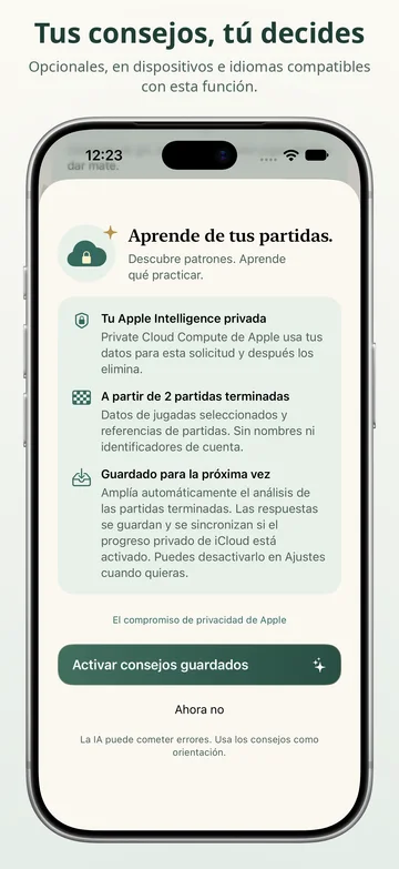 Pawnpetal Chess: Elección de los análisis opcionales