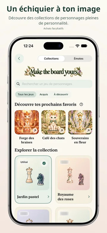 Pawnpetal Chess: Ensembles de personnages et options esthétiques