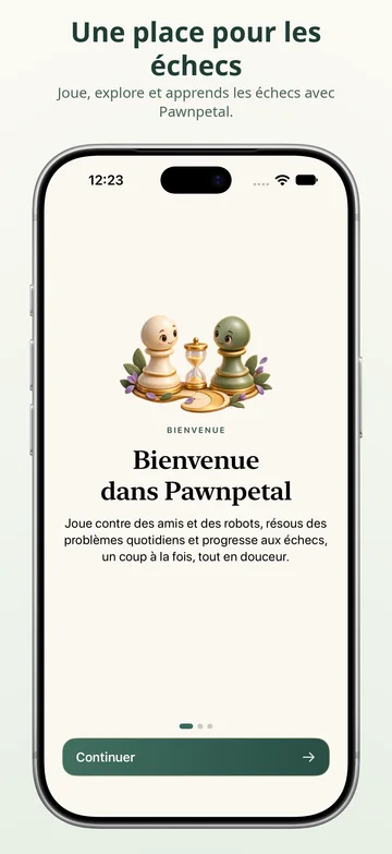 Pawnpetal Chess: Accueil et configuration de Pawnpetal Chess