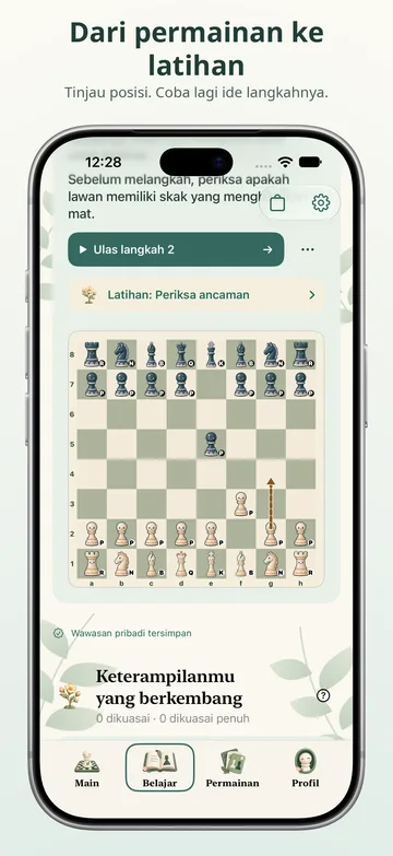 Pawnpetal Chess: Tinjau posisi dan latih idenya