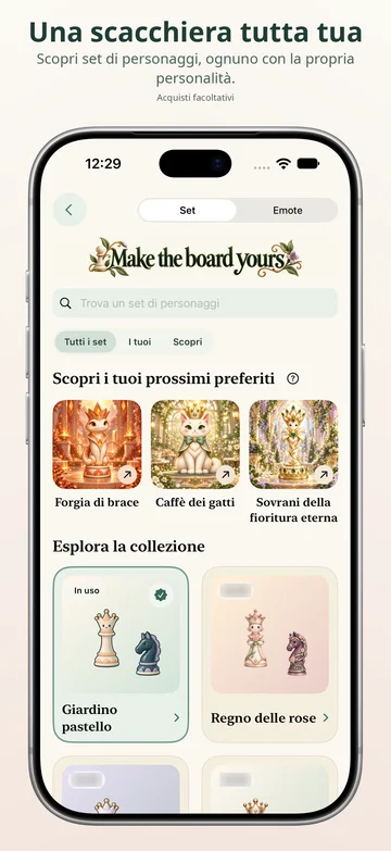 Pawnpetal Chess: Set di personaggi e opzioni estetiche