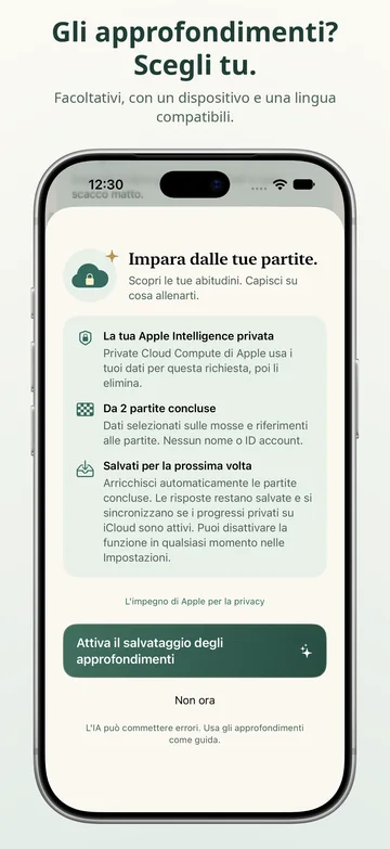 Pawnpetal Chess: Scelta delle analisi facoltative