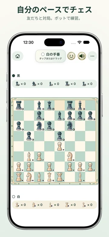 イラスト風の駒を配置したPawnpetal Chessの盤面