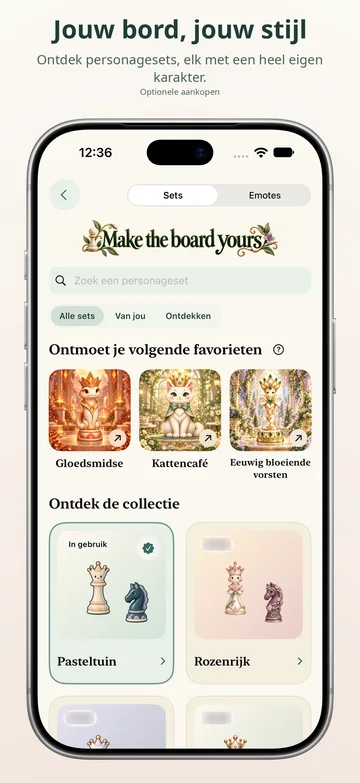 Pawnpetal Chess: Karaktersets en opties voor het uiterlijk