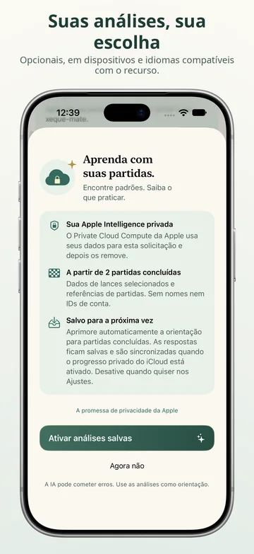 Pawnpetal Chess: Escolha das análises opcionais