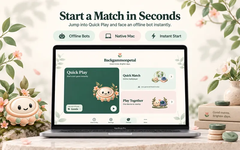 Backgammonpetal: Start an offline match (Mac)