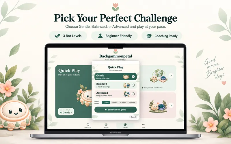 Backgammonpetal: Three levels of bot practice (Mac)