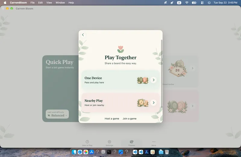 Carrompetal: Local and nearby multiplayer (Mac)