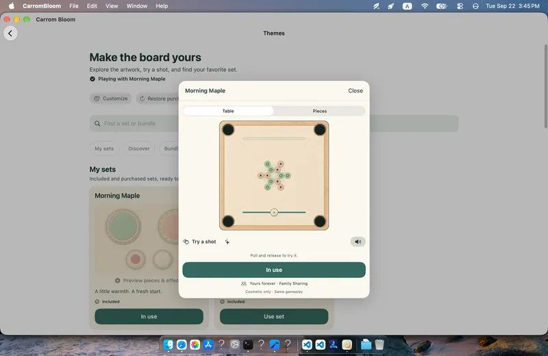 Carrompetal: Explore a table before choosing it (Mac)