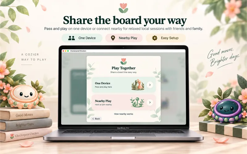 Checkerpetal: One device or nearby play (Mac)