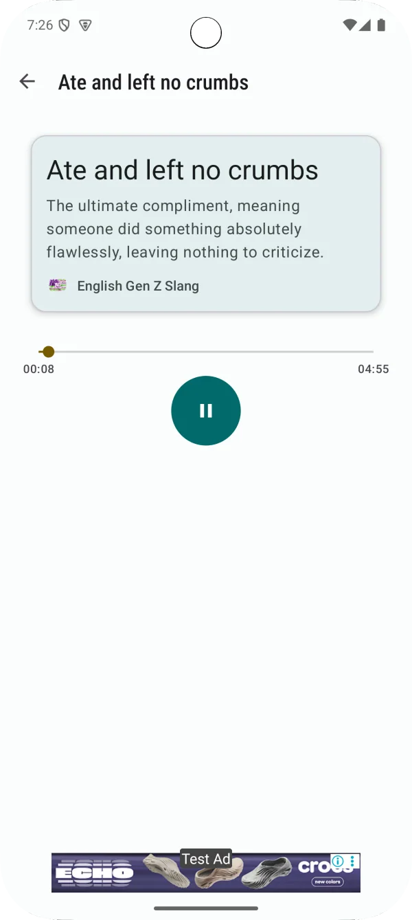 Foulingo: Expression explanation with audio playback