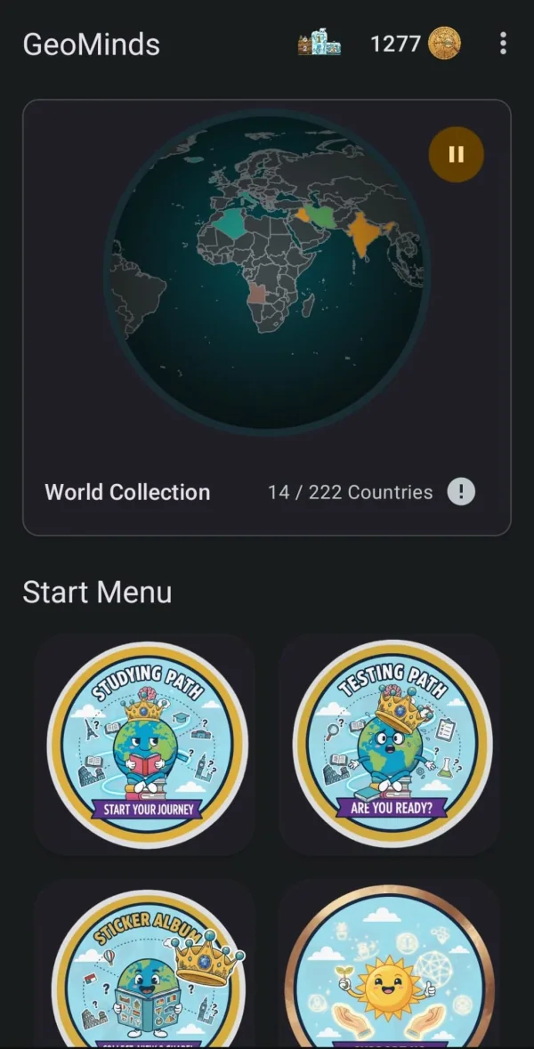 GeoMinds: Flags & Maps Trivia: Globe, country collection and study menu