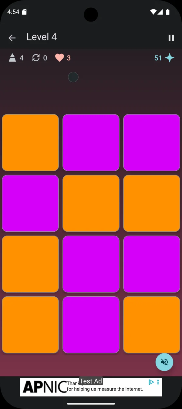 MemoMinds Memory & Brain Games: Orange and purple color-memory cards